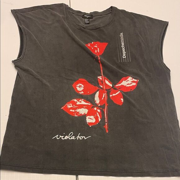 Forever 21 Other - Forever 21 Charcoal Sleeveless Tee Depeche Mode graphic